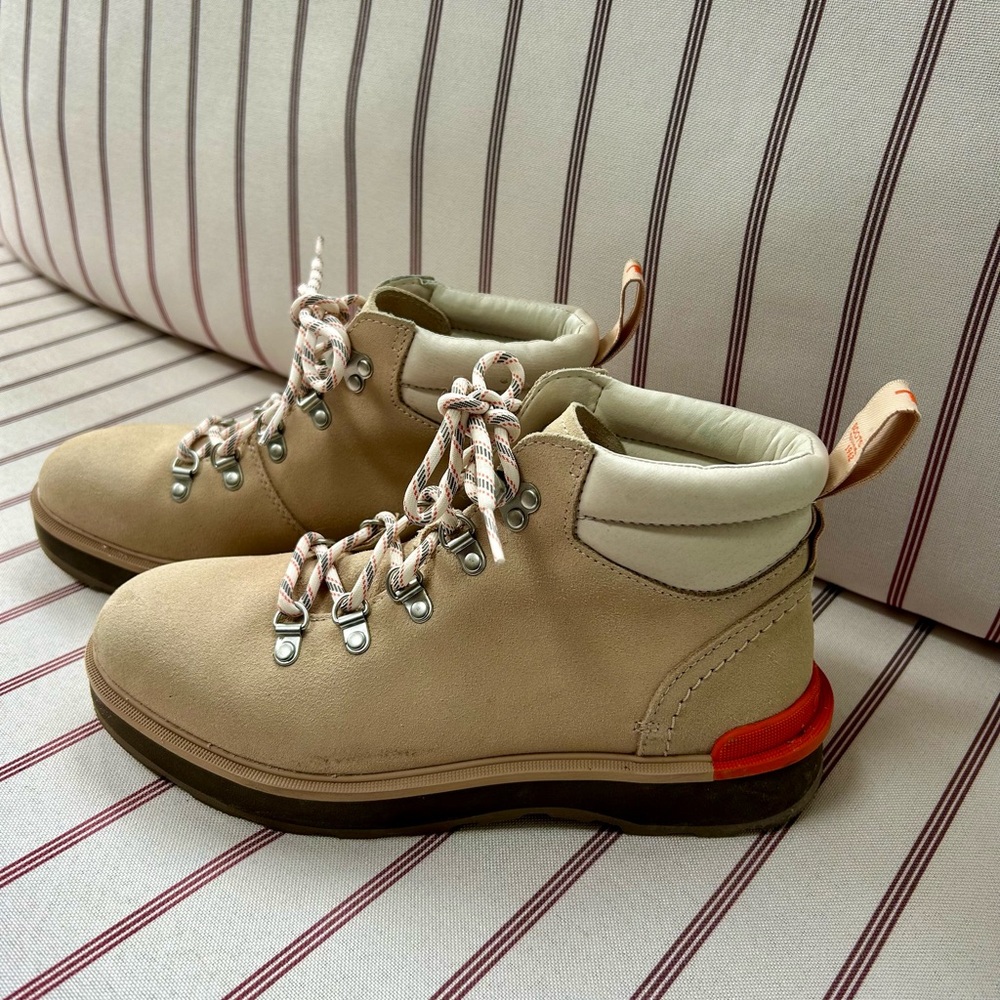 Sorel Cream and Orange Waterproof Boots